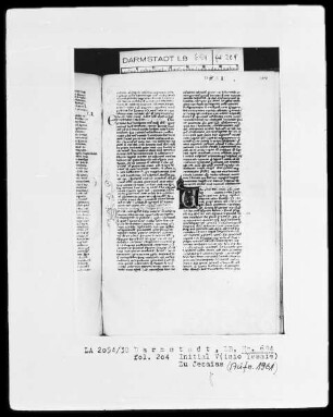 Biblia sacra mit einem altlateinischen Judith-Text — Initiale V(isio Yesaie), Folio 204recto