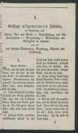 Gesänge allgemeinern Inhalts