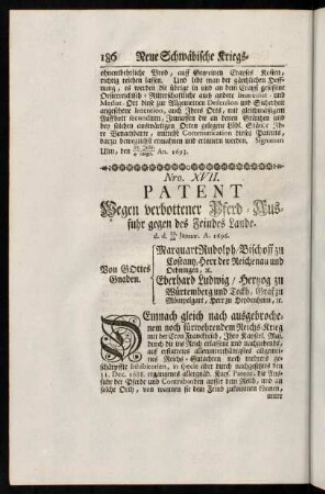 186-206, Nro. XVII. Patent. - Nro. XXI. Articul.