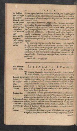 Reinerus Solenander.