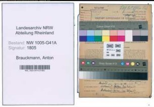 Entnazifizierung Anton Brauckmann , geb. 23.08.1916 (Polizist)