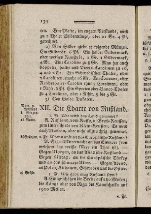 XII. Die Charte von Rußland.