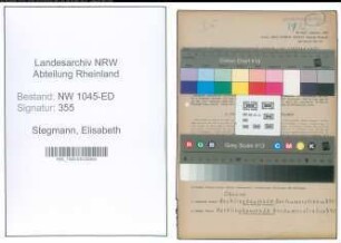 Entnazifizierung Elisabeth Stegmann , geb. 05.04.1905 ()