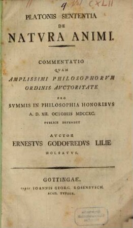 Platonis sententia de natura animi