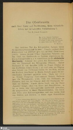 Die Oberlausitz nach ihrer Natur und Bevölkerung, ihren wirtschaftlichen und industriellen Verhältnissen