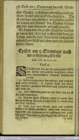 Epistel am 5. Sonntage nach der erscheinung Christi