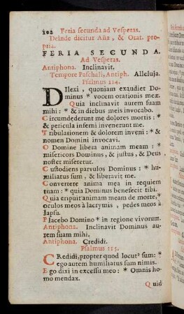 102-115, Feria Secunda ad Vesperas