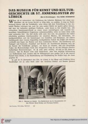 8: Das Museum für Kunst und Kulturgeschichte im St. Annenkloster zu Lübeck