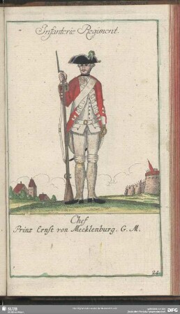 Infanterie Regiment. Chef Ernst von Mecklenburg. G. M.