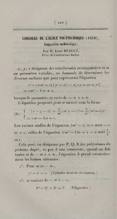 oncours de l'école polytechnique (1858).