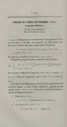 oncours de l'école polytechnique (1858).