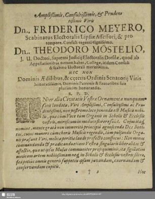 Amplissimis, consultissimis, ... [Vorwort]