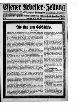 Essener Arbeiter-Zeitung. 1919-1926