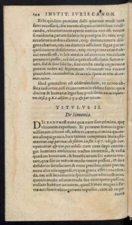 Titulus II. De Simonia.