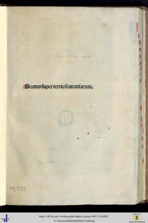 Scotus super tertio sententiarum.