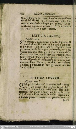 Lettera LXXXVII. Signor mio!