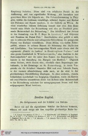 II. Die Zeitgenossen und die Schüler von Rubens