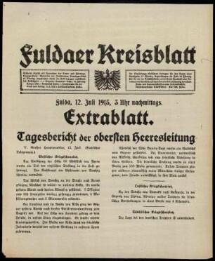 Ausgabe vom Montag, den 12. Juli 1915.