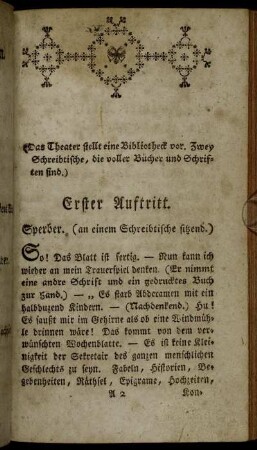 Erster Auftritt. - Fünfzehnter Auftritt.