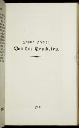 Zehnte Predigt. Von der Heucheley.