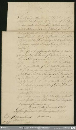 Eigenh. Brief von Philipp Joseph von Rehfues an August Wilhelm von Schlegel, Bonn, 16.12.1825