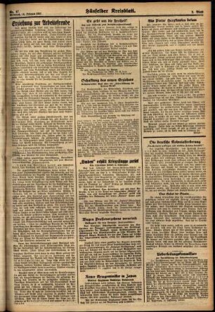 Zweite Ausgabe vom Mittwoch, den 10. Februar 1937.