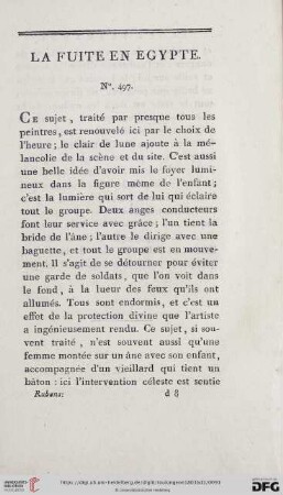 La Fuite en Egypte (No. 497)
