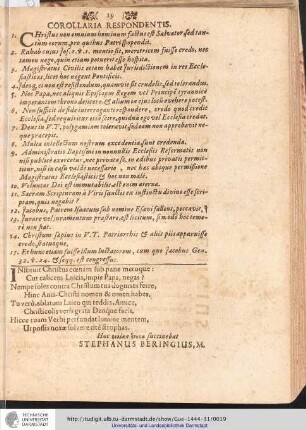 Corollaria Respondentis