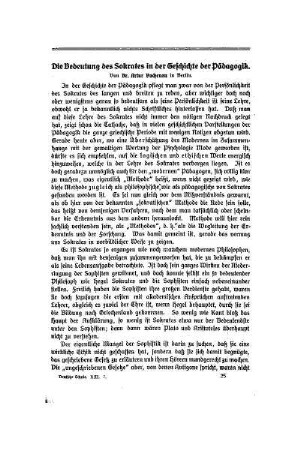 Die Bedeutung des Sokrates in der Geschichte der Pädagogik