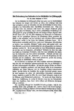 Die Bedeutung des Sokrates in der Geschichte der Pädagogik