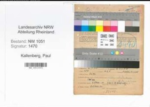 Entnazifizierung Paul Kallenberg , geb. 02.04.1899 (Kaufmaennischer Angestellter)
