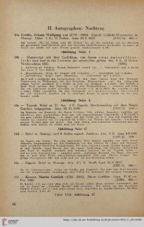 II. Autographen: Nachtrag (Nr. 18a - 35b)