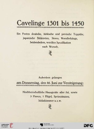 Cavelinge (Nr. 1301-1450)