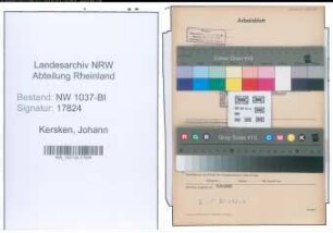 Entnazifizierung Johann Kersken , geb. 19.07.1911 ()