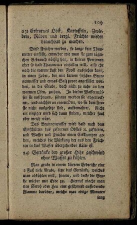 24) Getränke bey großer Hitze geschwind ohne Wasser zu kühlen.