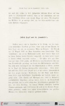 Schloß Tegel und die Humboldt's