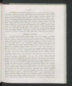Specimen Tertium: