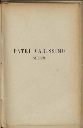 Patri Carissimo Sacrum