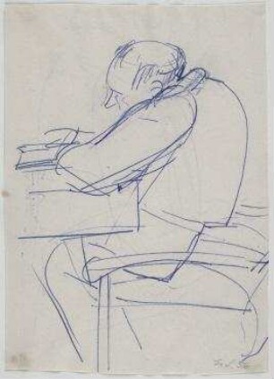 [o.T.]. Sitzender Mann