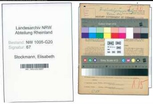 Entnazifizierung Elisabeth Stockmann , geb. 12.11.1903 (Mitinhaberin)