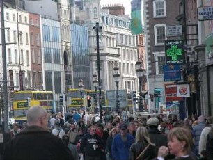 Stadtzentrum von Dublin, Grafton-Street, Nähe O`Connell-Brücke