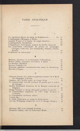 Table analytique