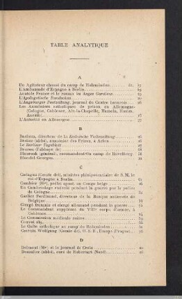 Table analytique