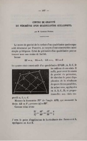 Centre de gravité du périmètre d´un quadrukatère quelconque.