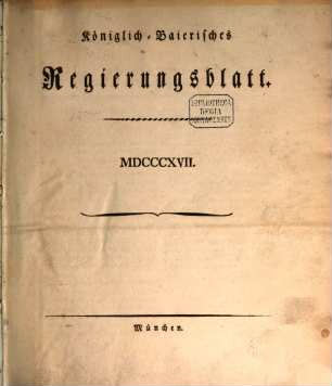 Königlich-Baierisches Regierungsblatt. 1817