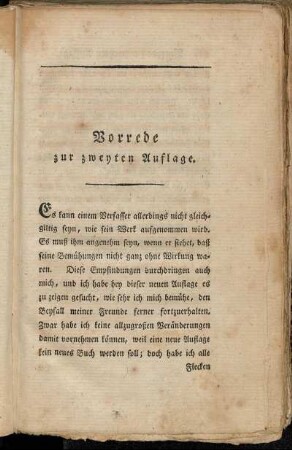 Vorrede zur zweyten Auflage.