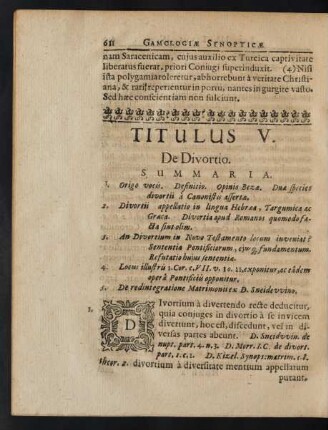 Titulus V. De Divortio