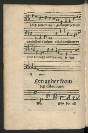 Eyn ander form deß Glaubens.