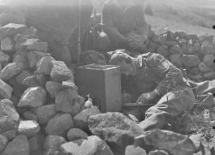 Griechenland. Insel Limnos. Funker der Wehrmacht im Einsatz.