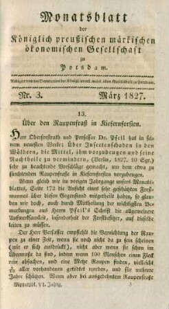 Nr. 3. März 1827.